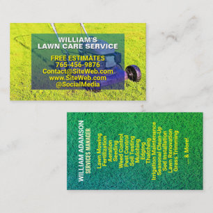 (Mowing Service) Lawn Care & Landscaping   Mower Business Card