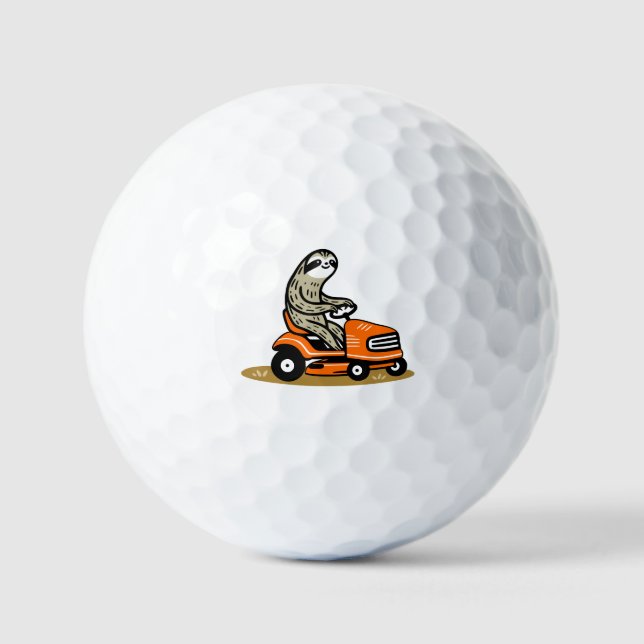 Mowing Sloth  Golf Balls (Front)