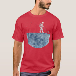 Mown Moon Star Astronaut Mowing The Moon Lawn T-Shirt