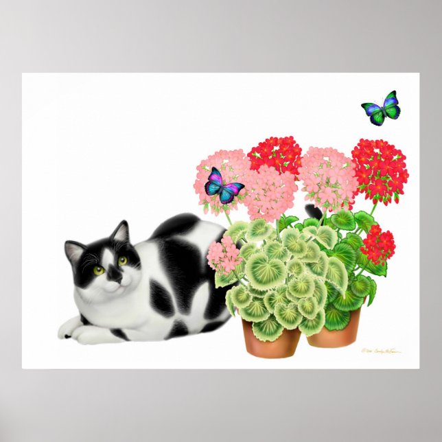 Moxie Cat and the Butterflies Print (Front)