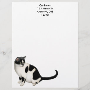 Moxie the Tuxedo Cat Letterhead Design