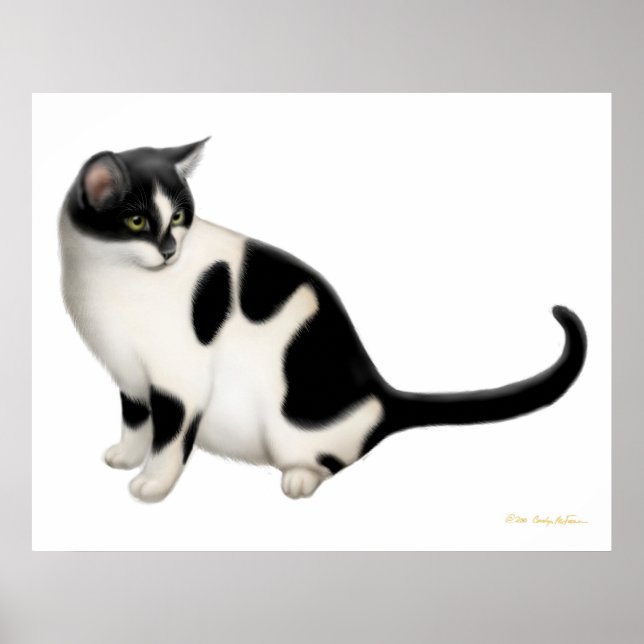 Moxie the Tuxedo Cat Print (Front)
