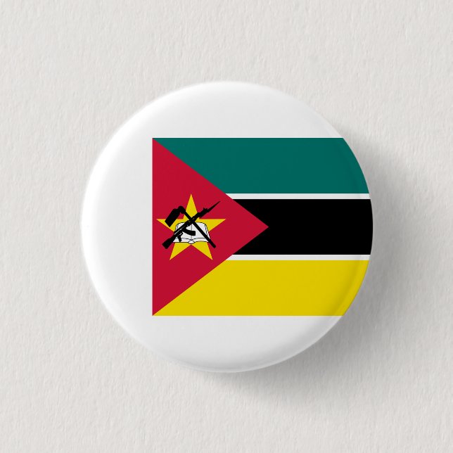 Mozambican Flag, Flag of Mozambique 3 Cm Round Badge (Front)