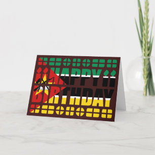 Mozambique Flag Birthday Card