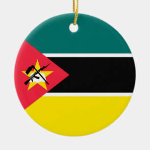 Mozambique flag ceramic tree decoration