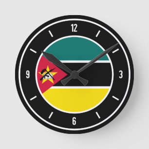 Mozambique Flag Elegant Round Clock