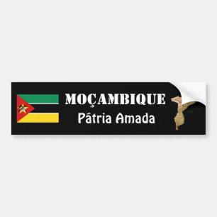Mozambique Flag + Map Bumper Sticker