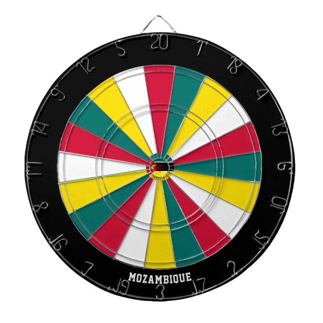 Mozambique Flag Patriot's Bullseye Dartboard (Front)