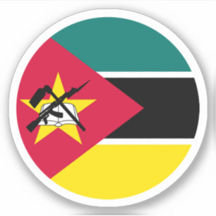Mozambique Flag Round Sticker