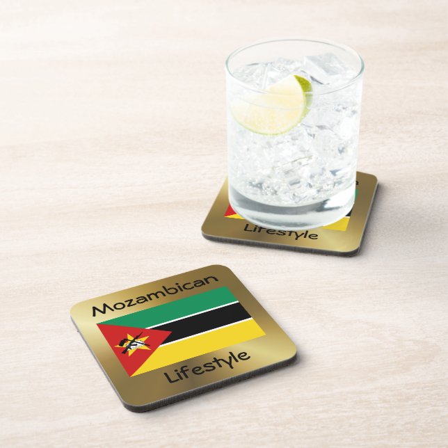Mozambique Flag+Text Coaster (Right Side)