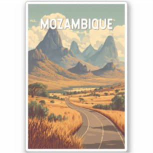 Mozambique Illustration Travel Art Vintage