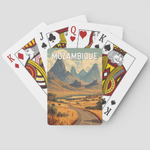 Mozambique Illustration Travel Art Vintage Playing Cards