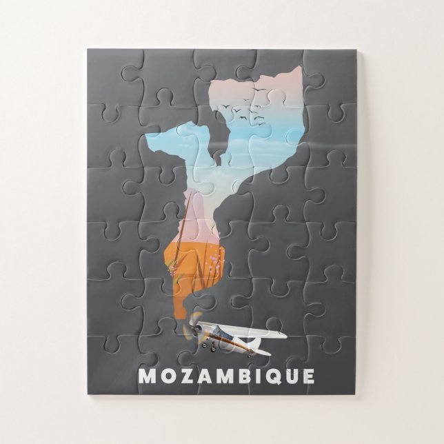 Mozambique map jigsaw puzzle (Vertical)