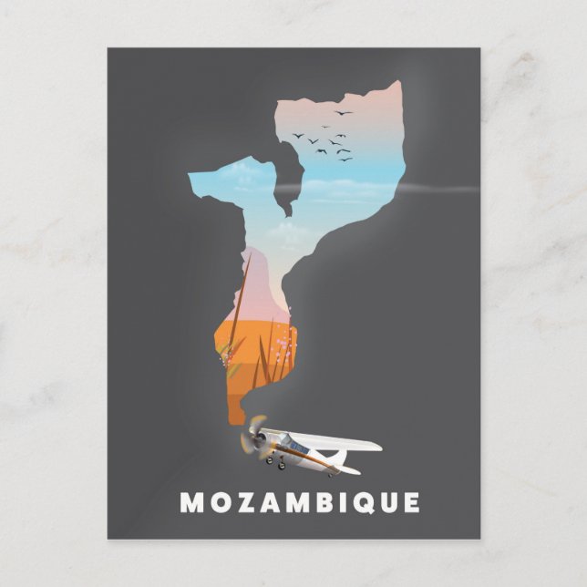 Mozambique map postcard (Front)