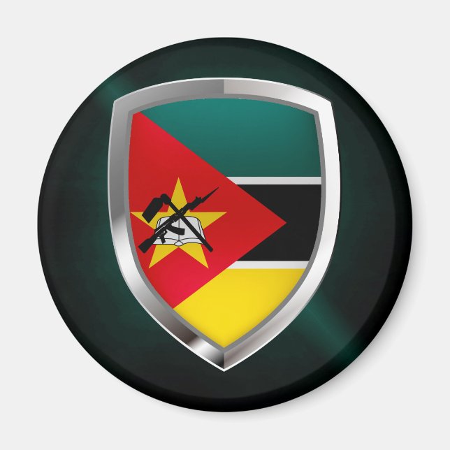 Mozambique Metallic Emblem Magnet (Front)