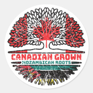 Mozambique Mozambican Canadian Canada Tree Roots Classic Round Sticker