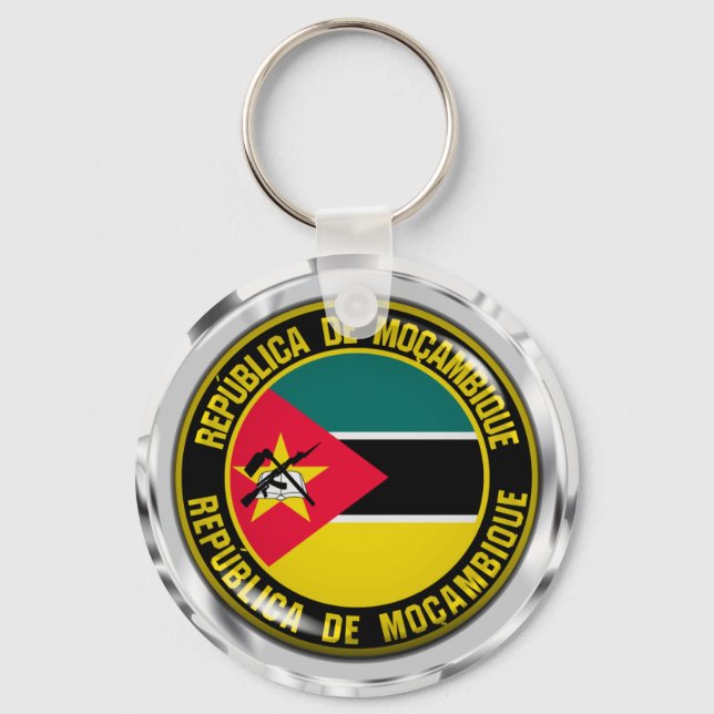 Mozambique Round Emblem Key Ring (Front)