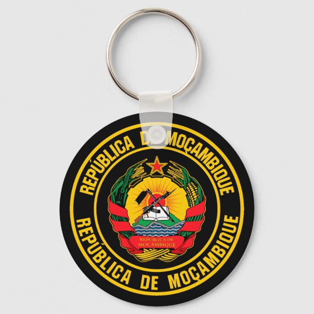 Mozambique Round Emblem Key Ring (Front)