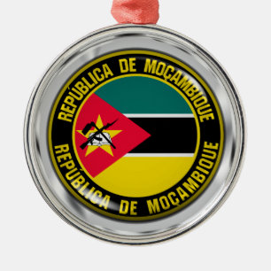 Mozambique Round Emblem Metal Tree Decoration