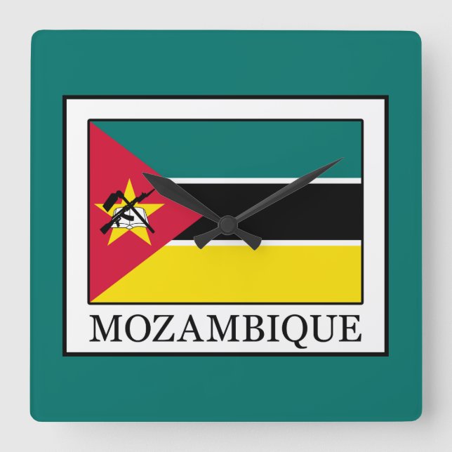 Mozambique Square Wall Clock (Front)