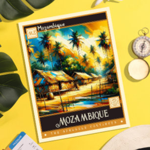 Mozambique   Vintage Painting Postcard