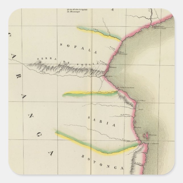Mozambique, Zimbabwe 49 Square Sticker (Front)