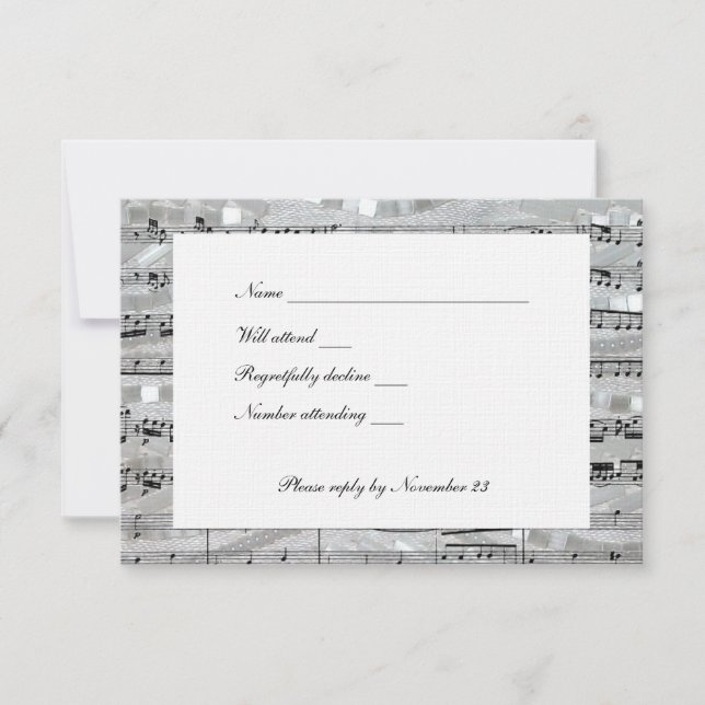 Mozart and Pearls rsvp with envelopes Card (Front)