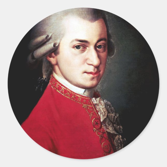 Mozart Classic Round Sticker (Front)