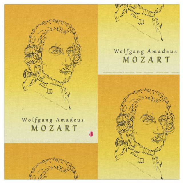 Mozart Face the Music Fabric (Close Up)