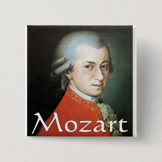 Mozart gifts for music lovers 15 cm square badge