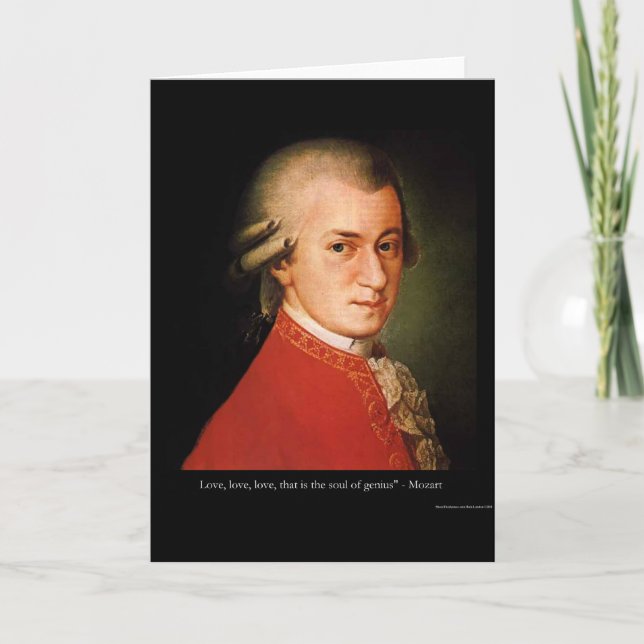 Mozart "Love Love Love" Quote Gifts & Collectibles Card (Front)