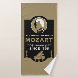 Mozart Music Lover Gift Bath Towel