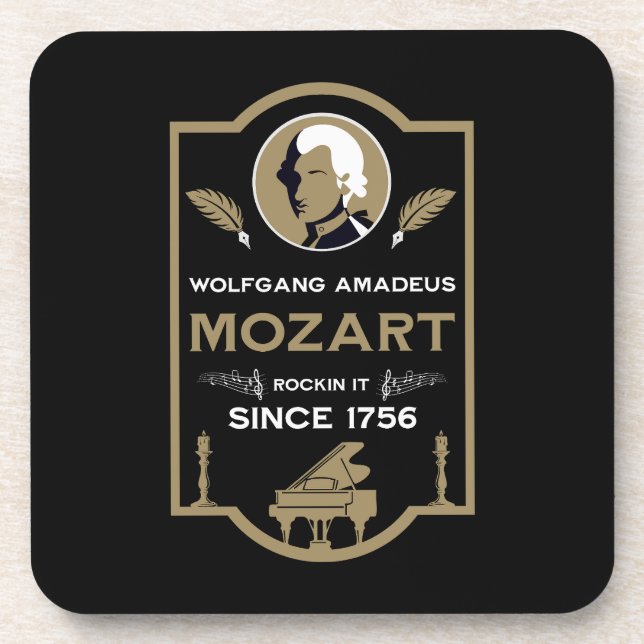 Mozart Music Lover Gift Coaster (Front)