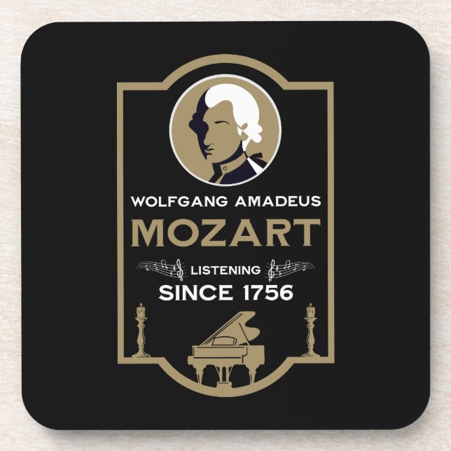 Mozart Music Lover Gift Coaster (Front)