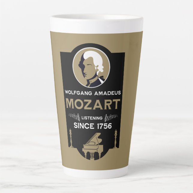 Mozart Music Lover Gift Latte Mug (Front)