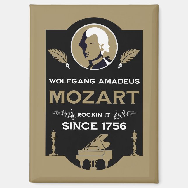 Mozart Music Lover Gift Magnet (Front)