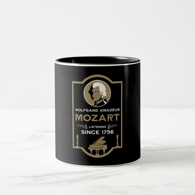 Mozart Music Lover Gift Two-Tone Coffee Mug (Center)