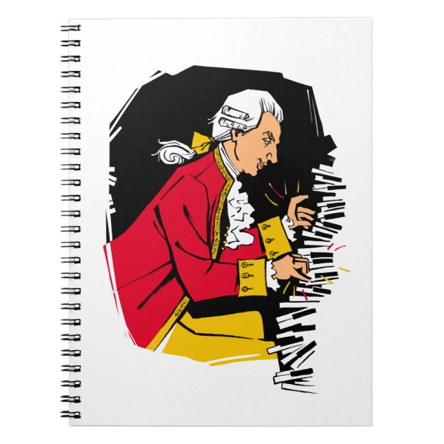Mozart plays piano notebook (Front)