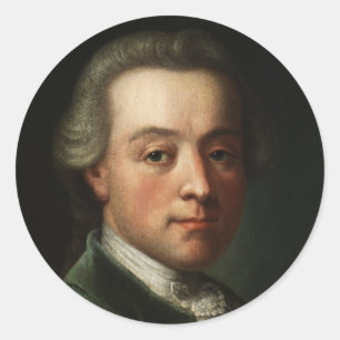 Mozart Portrait Classic Round Sticker