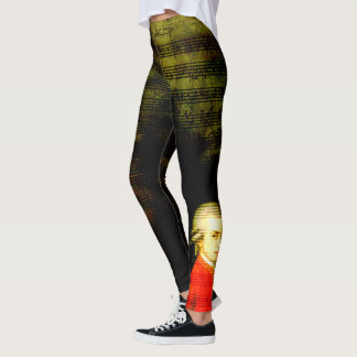 Mozart sheet music and portrait leggings
