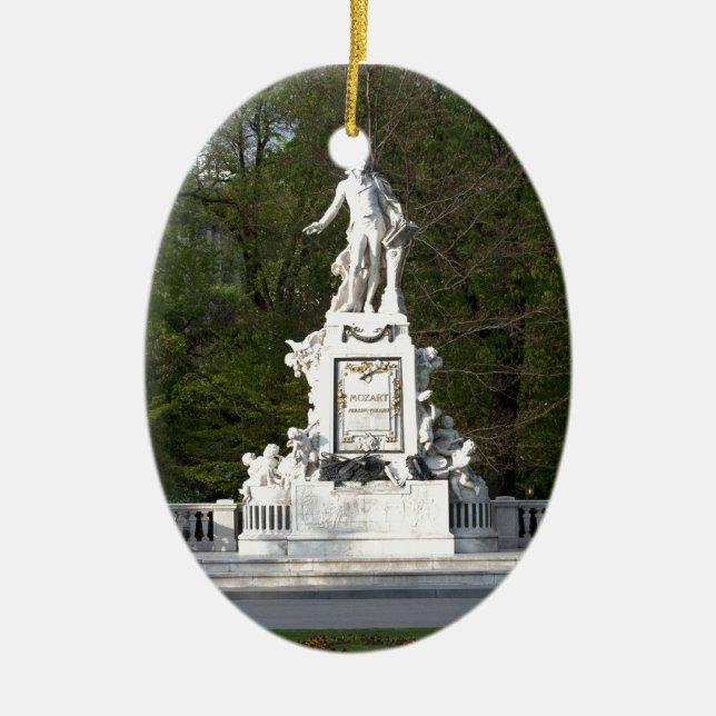 Mozart Statue Ceramic Tree Decoration (Front)