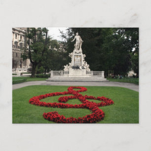 mozart statue postcard