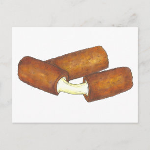 Mozzarella Cheese Sticks Junk Food Foodie Postcard