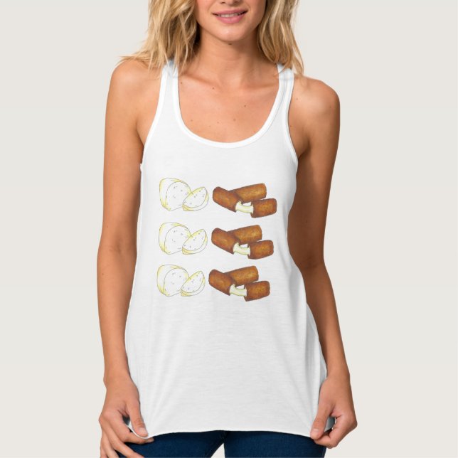 Mozzarella Cheese Sticks Snack Junk Food Foodie Singlet (Front)