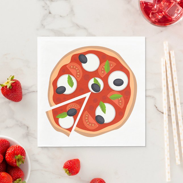 Mozzarella Pizza with Tomato and Basil Napkin (Creator Uploaded)