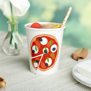 Mozzarella Pizza with Tomato and Basil Paper Cups