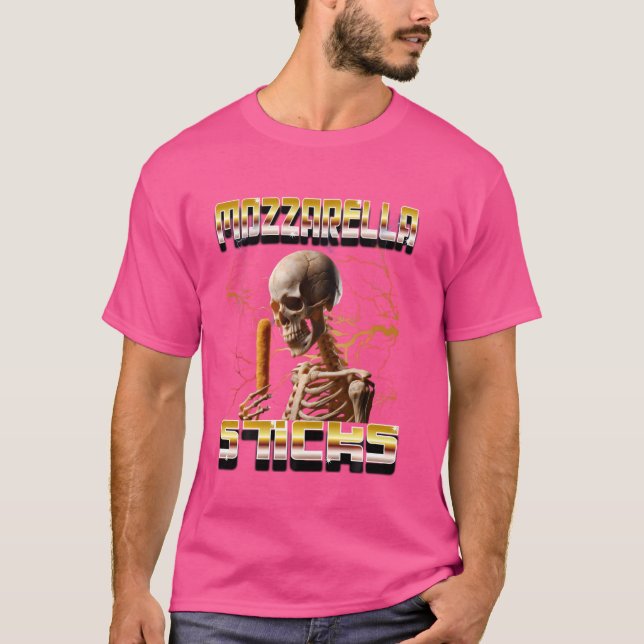 Mozzarella Sticks Bootleg Rap CDs Style Funny Meme T-Shirt (Front)