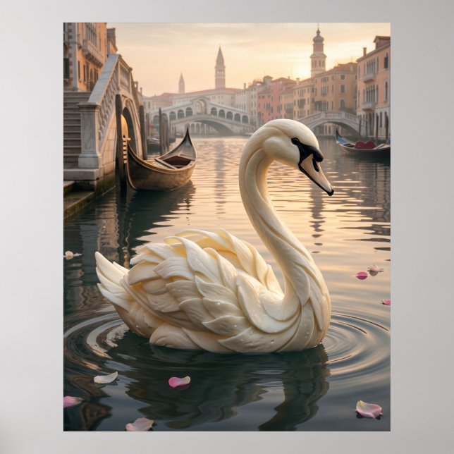 Mozzarella Swan Lagoon Poster (Front)