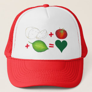 Mozzarella Tomato Basil Caprese Italian Food Trucker Hat