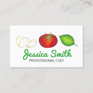 Mozzarella Tomato Basil Italian Food Cooking Chef Business Card